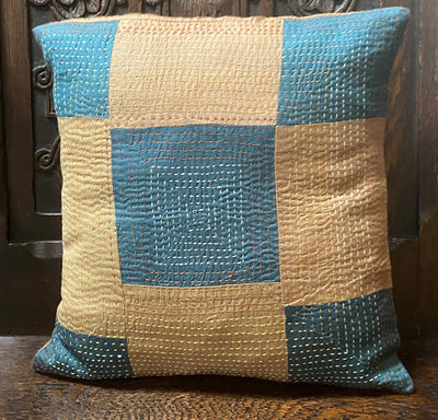 PATCH UP. Turquoise + Tea Pillow