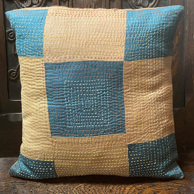 PATCH UP. Turquoise + Tea Pillow