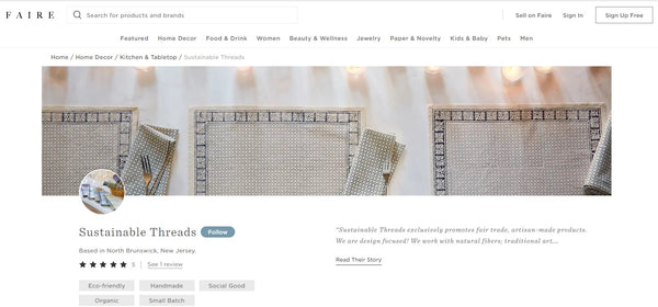 Sustainable Threads Is On Faire.com - SustainableThreads