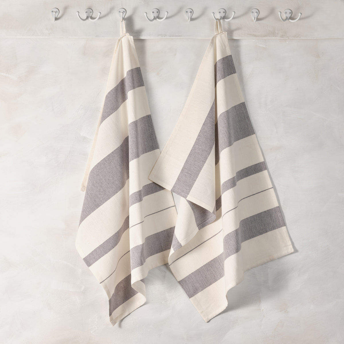 Cotton Kitchen Towel | Handwoven | Field Stripe | Blueberry