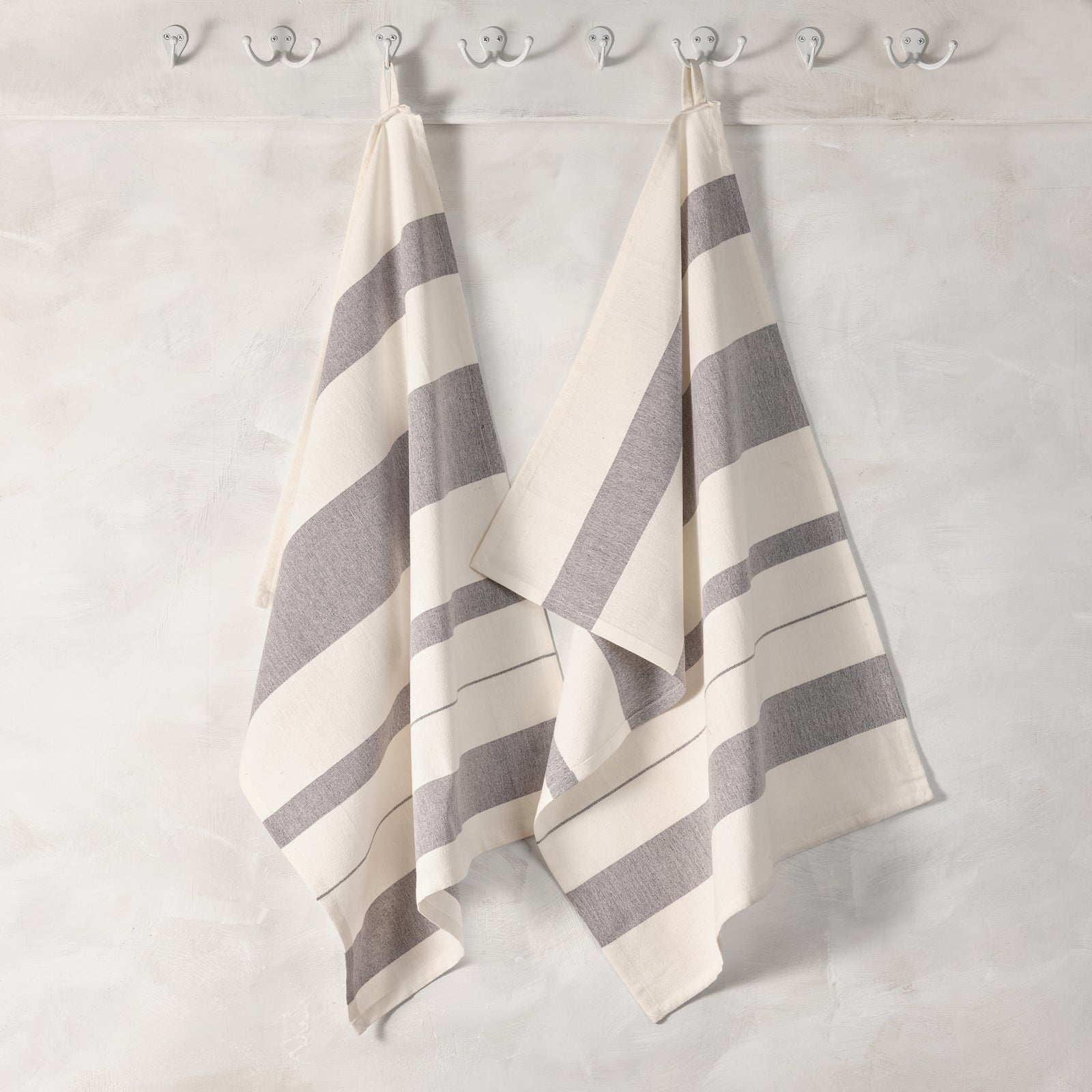 Cotton Kitchen Towel | Handwoven | Field Stripe | Blueberry