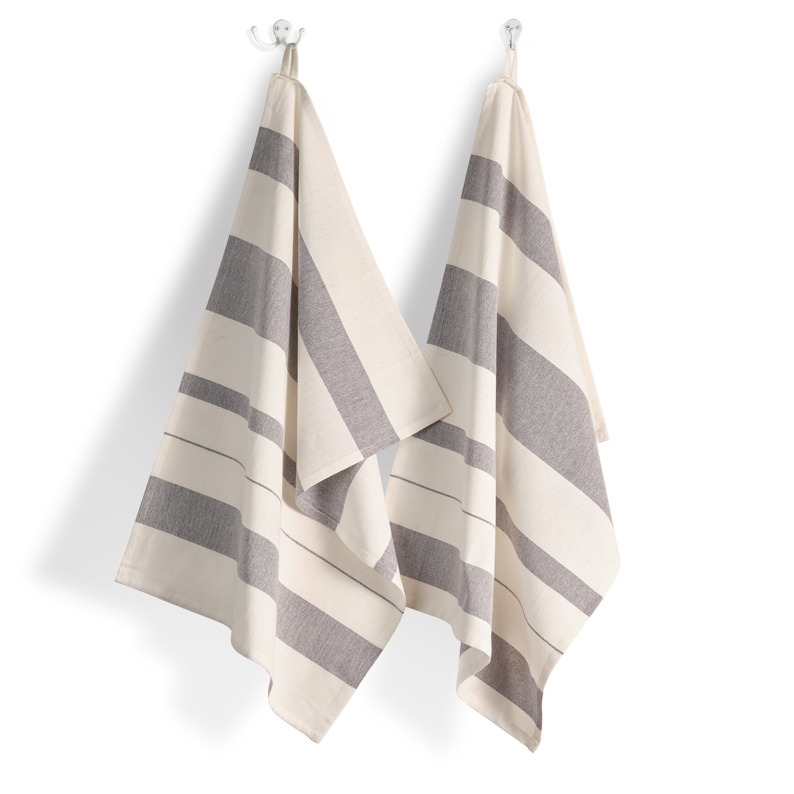 Cotton Kitchen Towel | Handwoven | Field Stripe | Blueberry