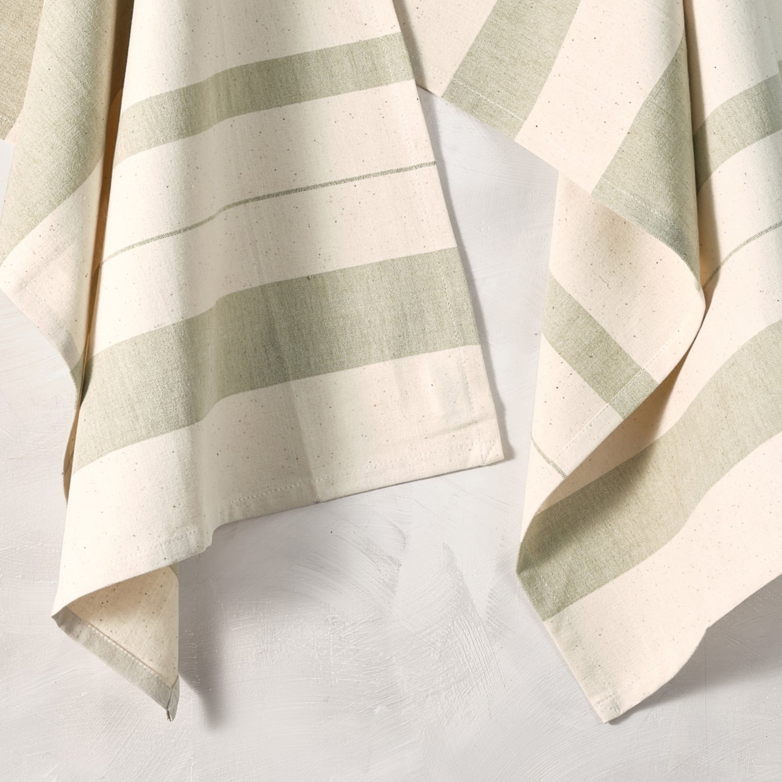 Cotton Kitchen Towel | Handwoven | Field Stripe | Sage