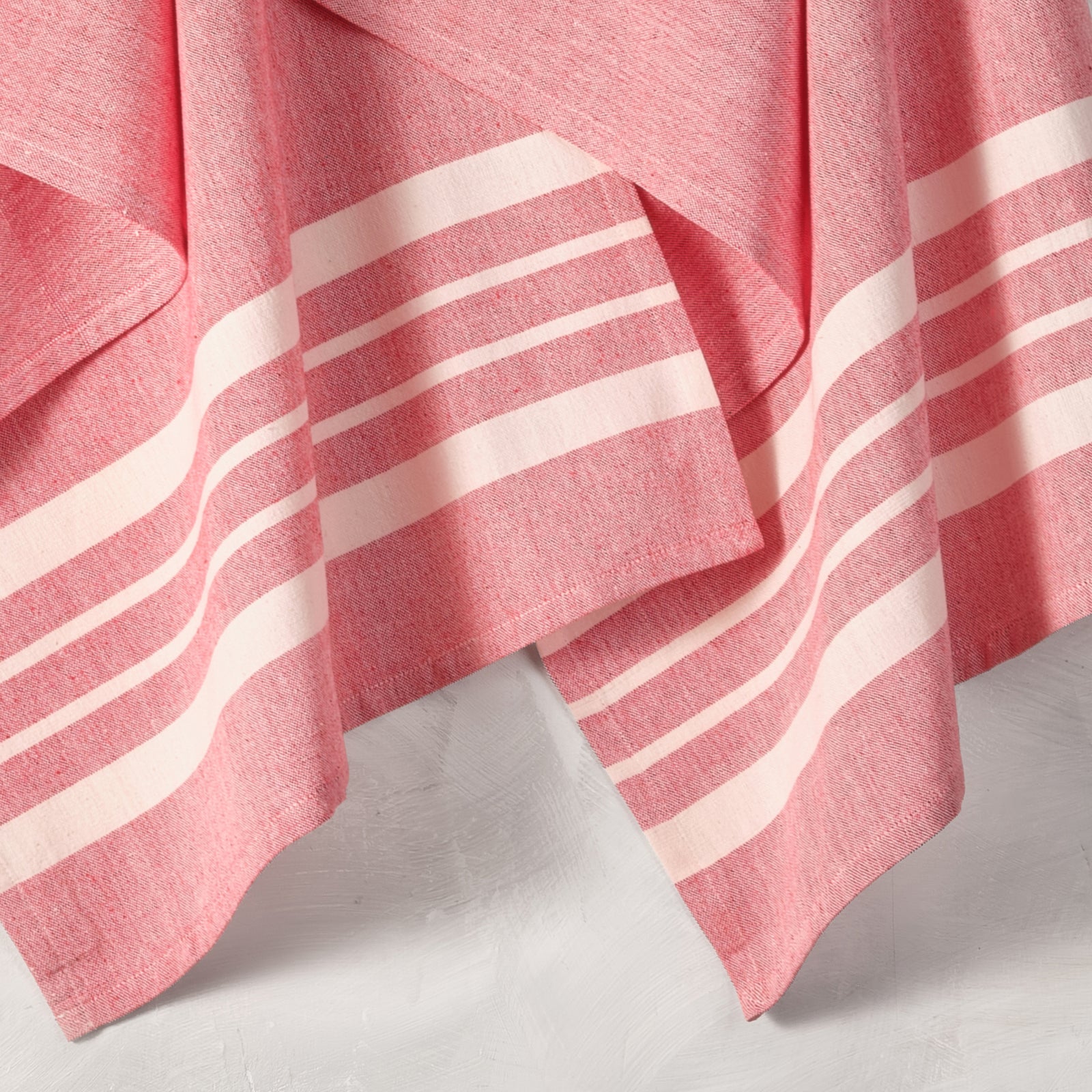Cotton Kitchen Towel | Handwoven | Scandi Stripe | Tomato
