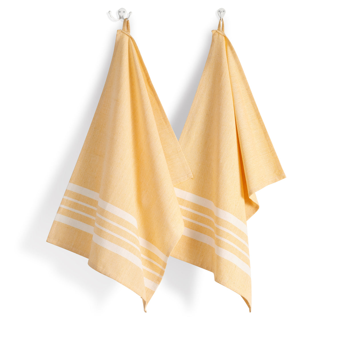 Cotton Kitchen Towel | Handwoven | Scandi Stripe | Butter