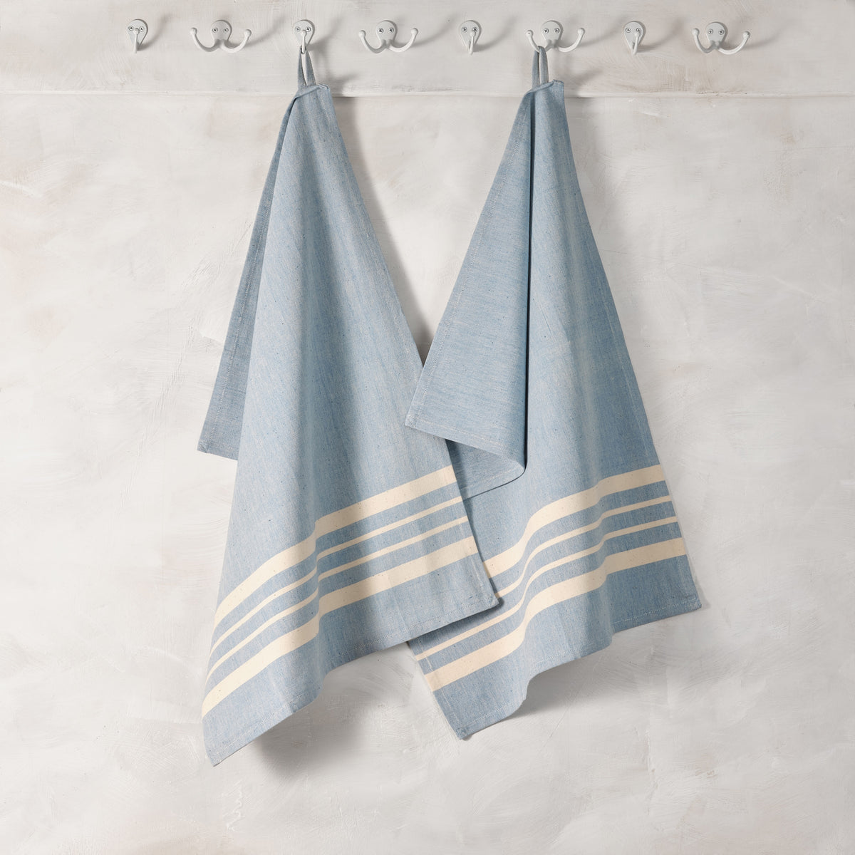Cotton Kitchen Towel | Handwoven | Scandi Stripe | Sky