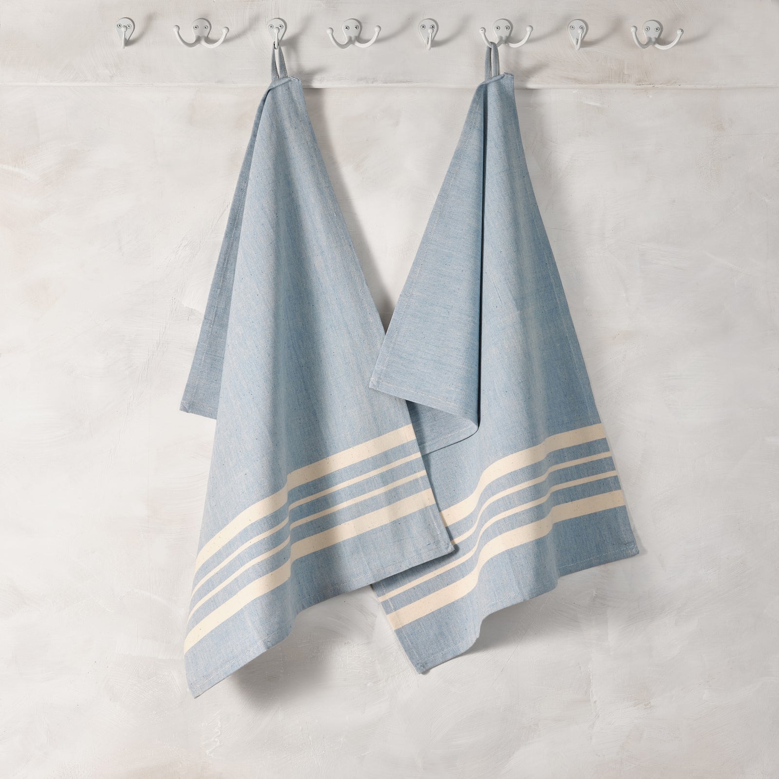 Cotton Kitchen Towel | Handwoven | Scandi Stripe | Sky