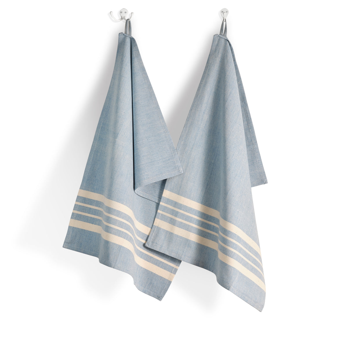 Cotton Kitchen Towel | Handwoven | Scandi Stripe | Sky