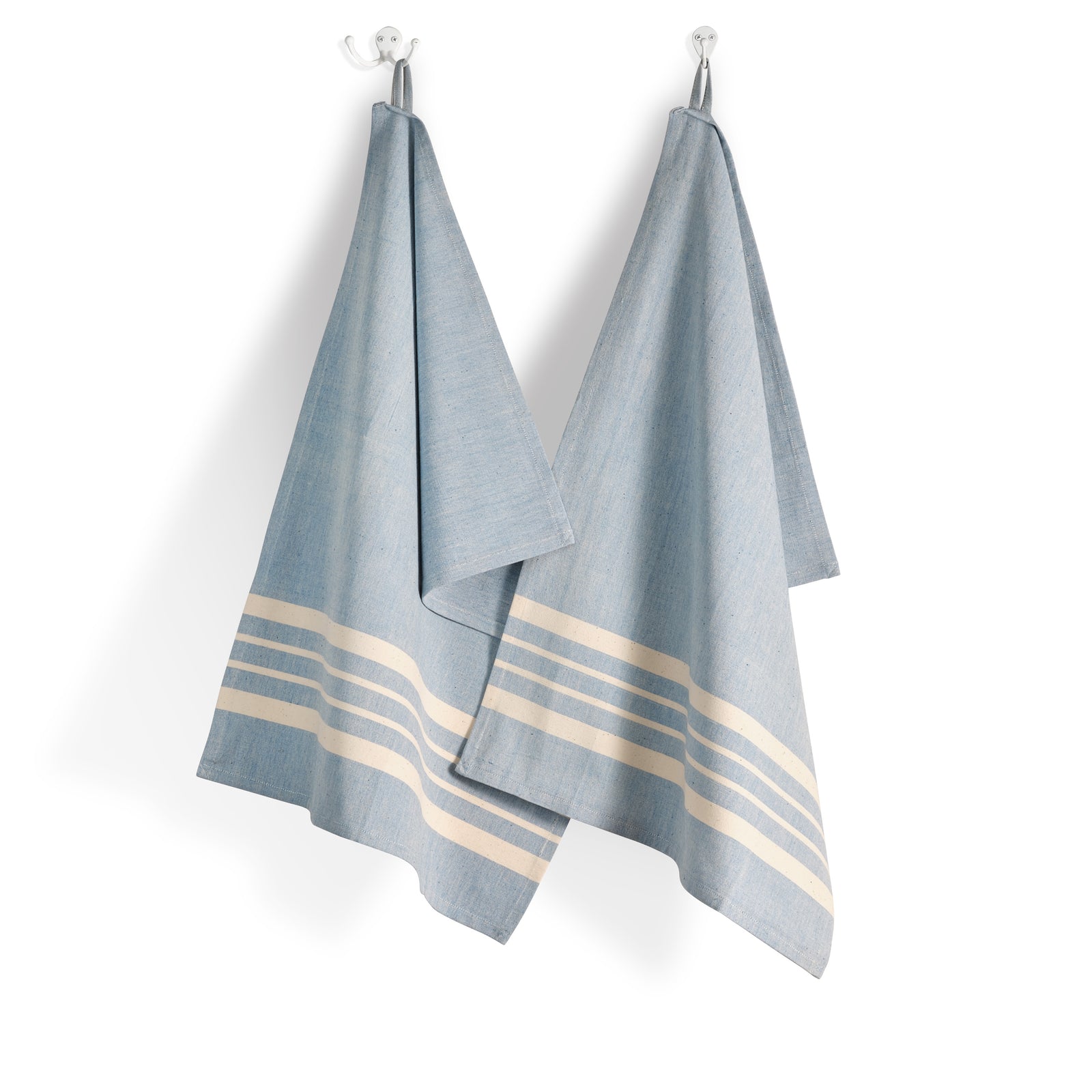 Cotton Kitchen Towel | Handwoven | Scandi Stripe | Sky