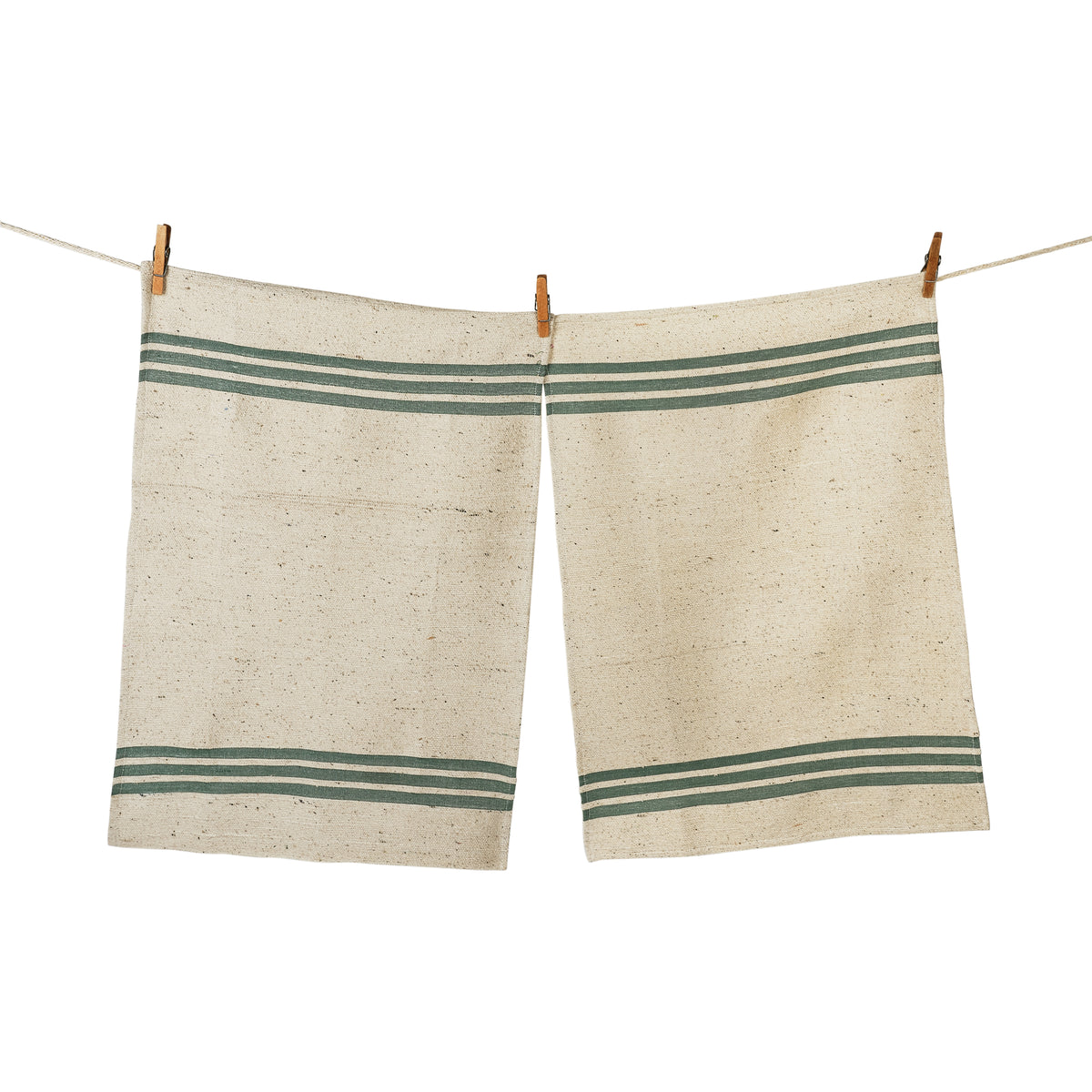Cotton Kitchen Towels | Handwoven | Direction  | Green