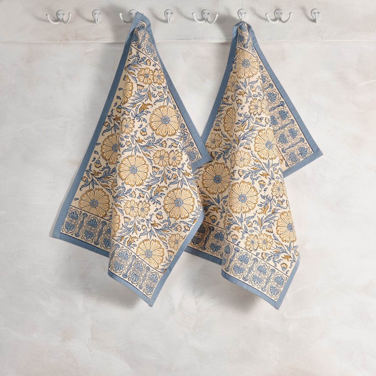 Cotton Kitchen Towel | Hand Block Printed | Bloom  | River