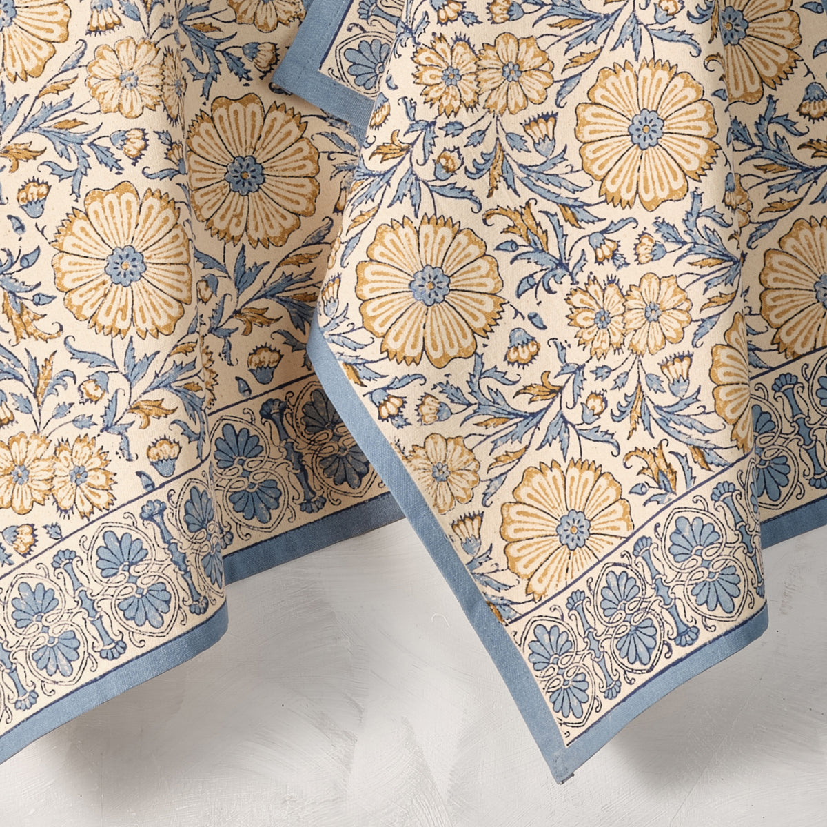 Cotton Kitchen Towel | Hand Block Printed | Bloom  | River
