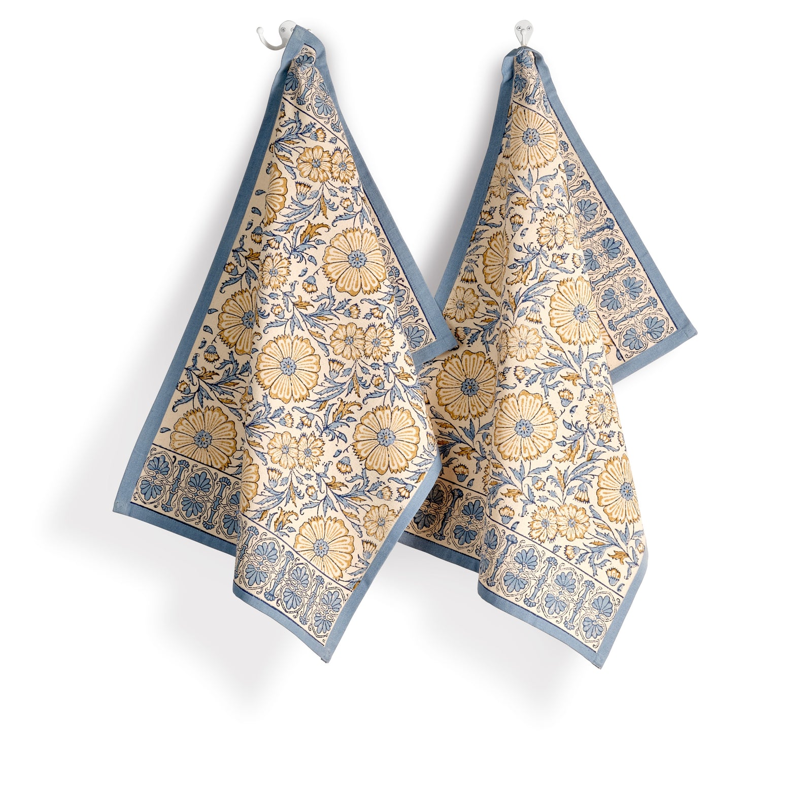 Cotton Kitchen Towel | Hand Block Printed | Bloom  | River