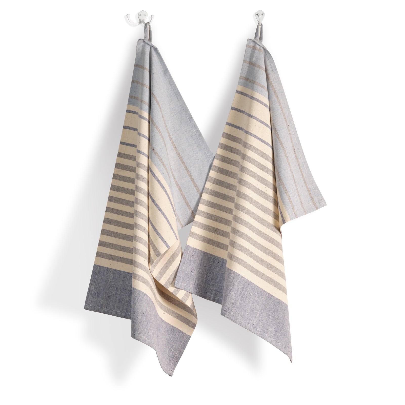 Cotton Kitchen Towels | Handwoven Airy Stripe | Blue Cheese