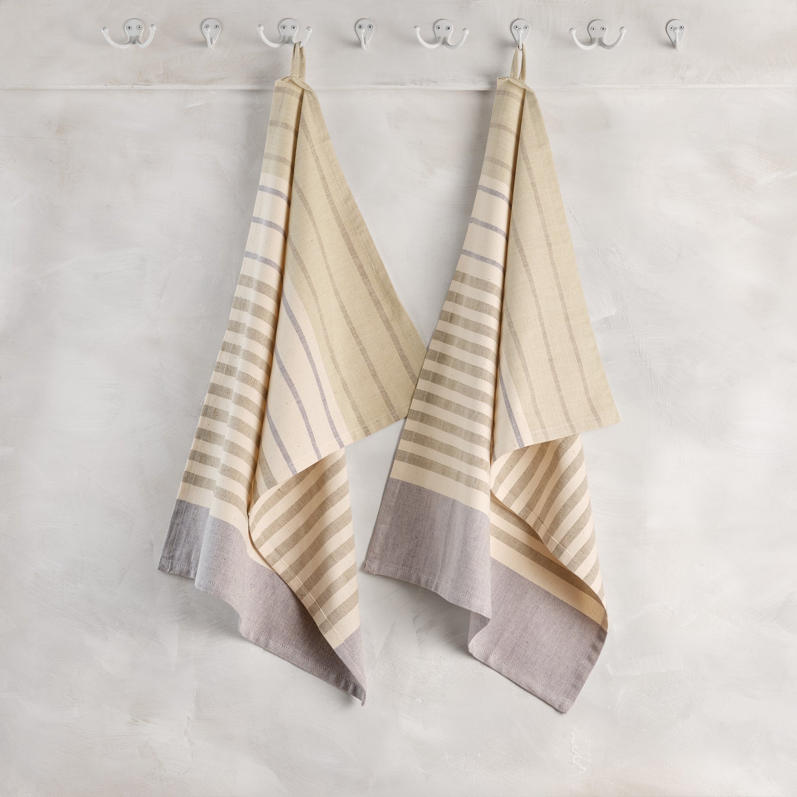 Cotton Kitchen Towels | Handwoven Airy Stripe | Avocado