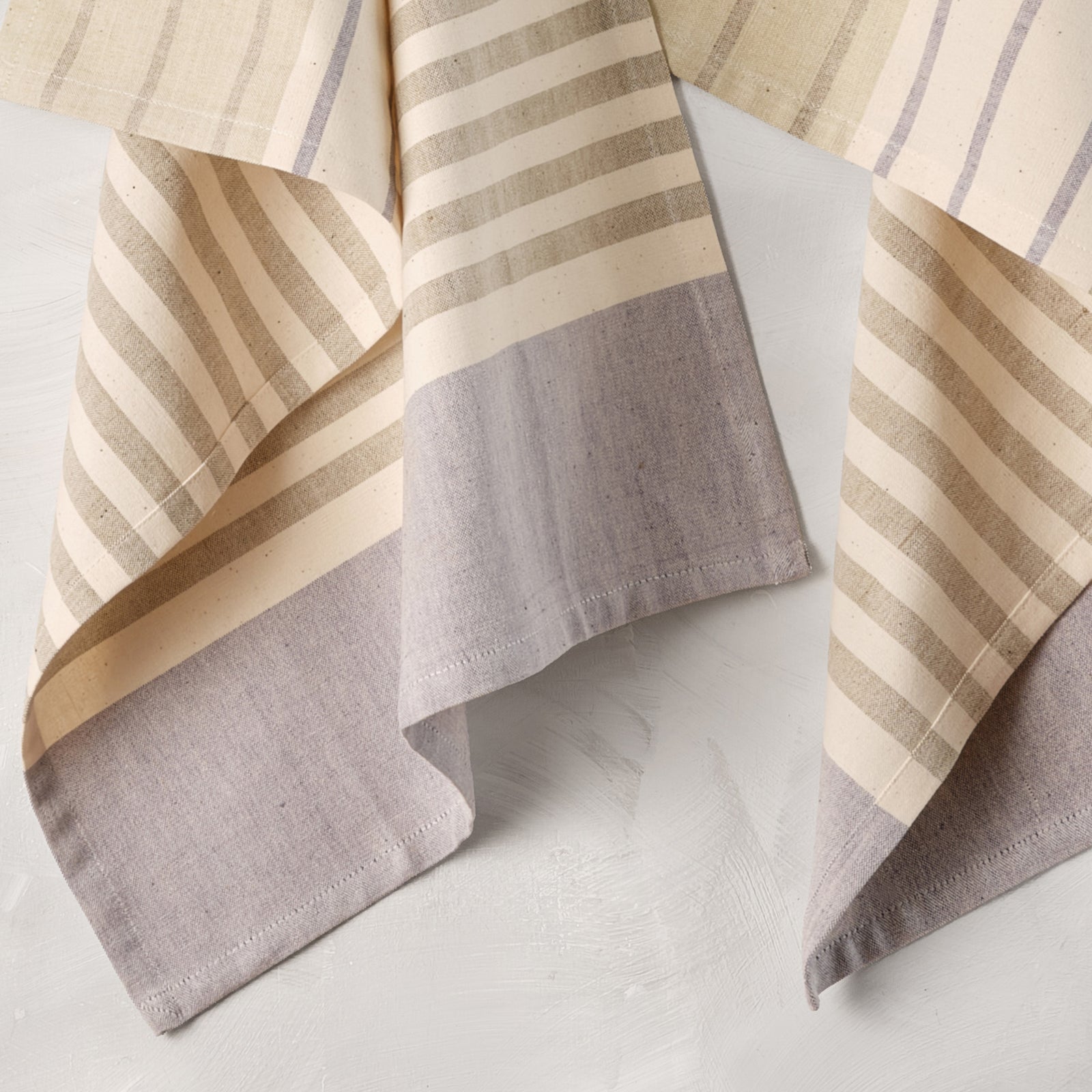 Cotton Kitchen Towels | Handwoven Airy Stripe | Avocado