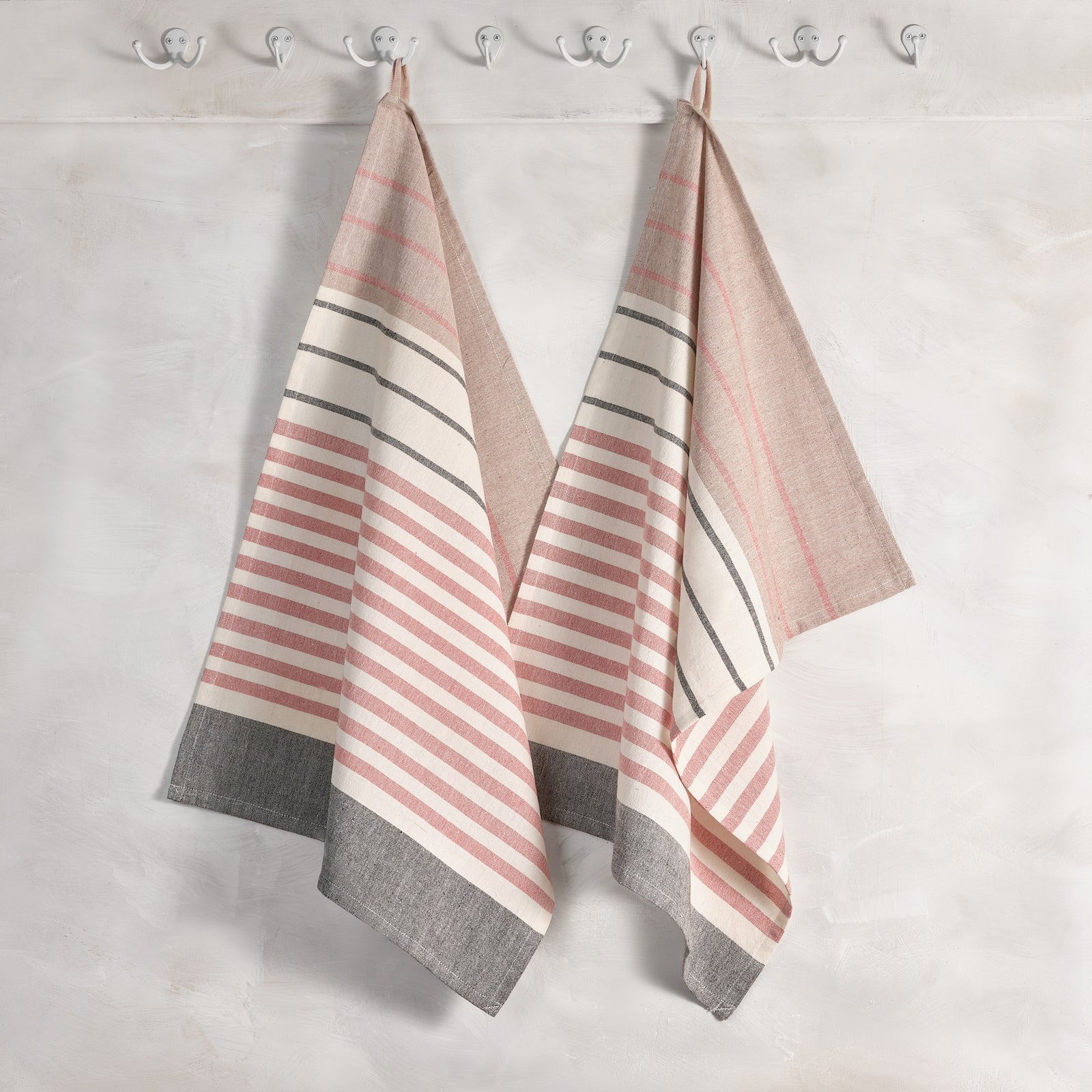Cotton Kitchen Towels | Handwoven Airy Stripe | Peppercorn