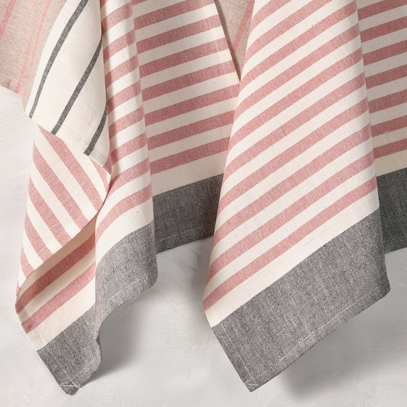 Cotton Kitchen Towels | Handwoven Airy Stripe | Peppercorn