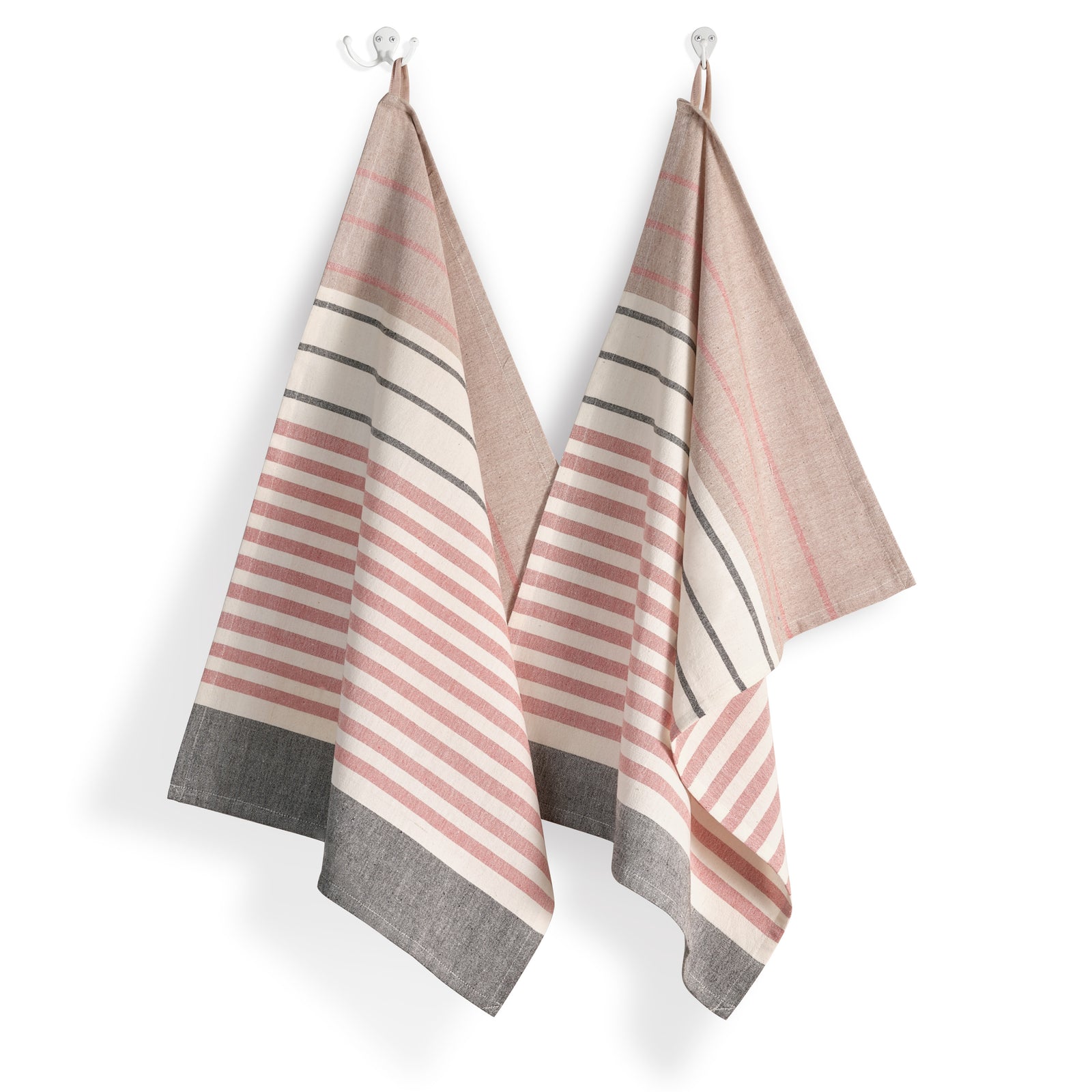 Cotton Kitchen Towels | Handwoven Airy Stripe | Peppercorn