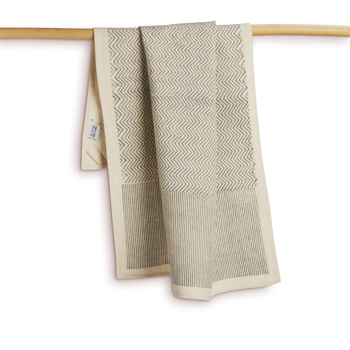 Cotton Kitchen Towel | Hand Block Printed | Make Waves  | Slate