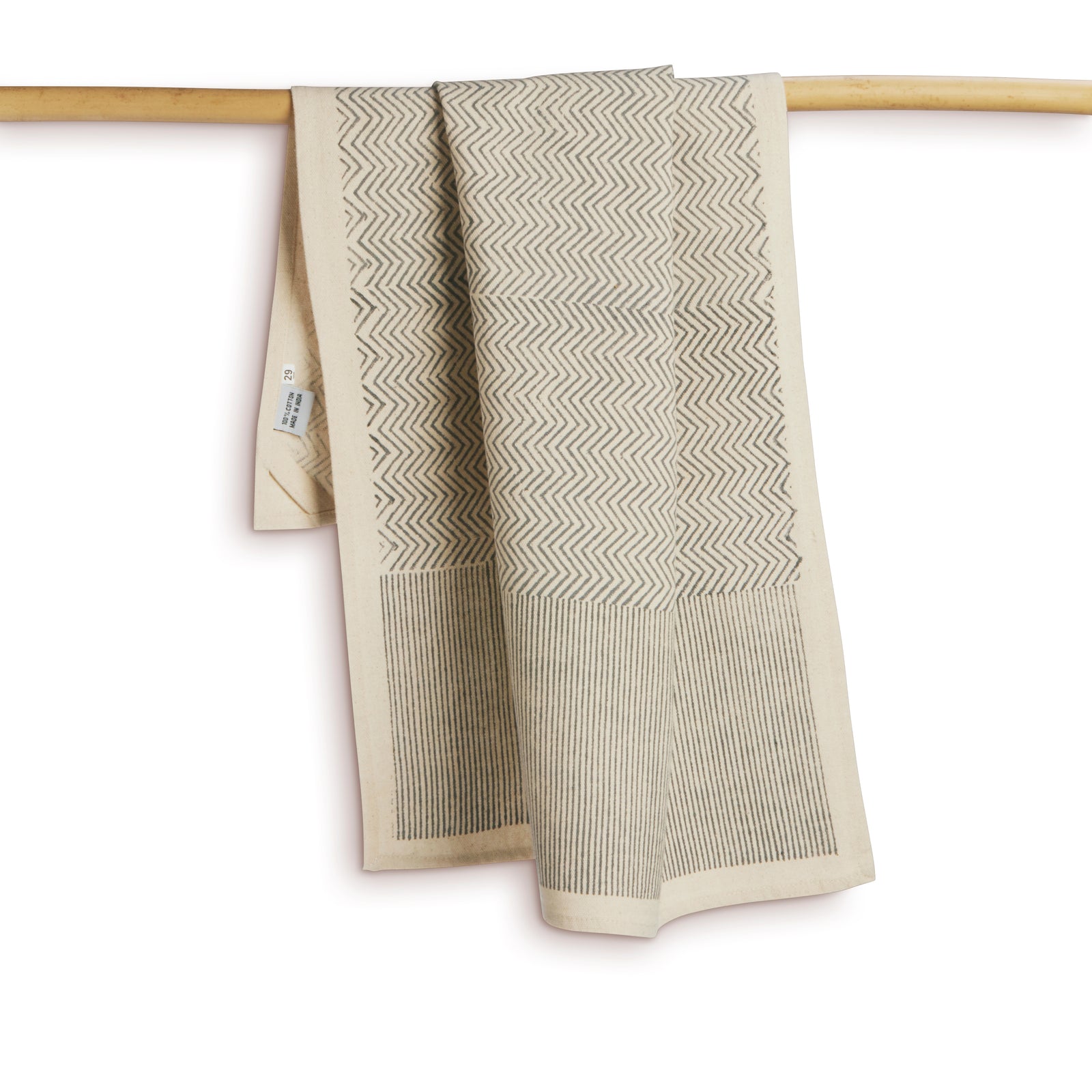 Cotton Kitchen Towel | Hand Block Printed | Make Waves  | Slate