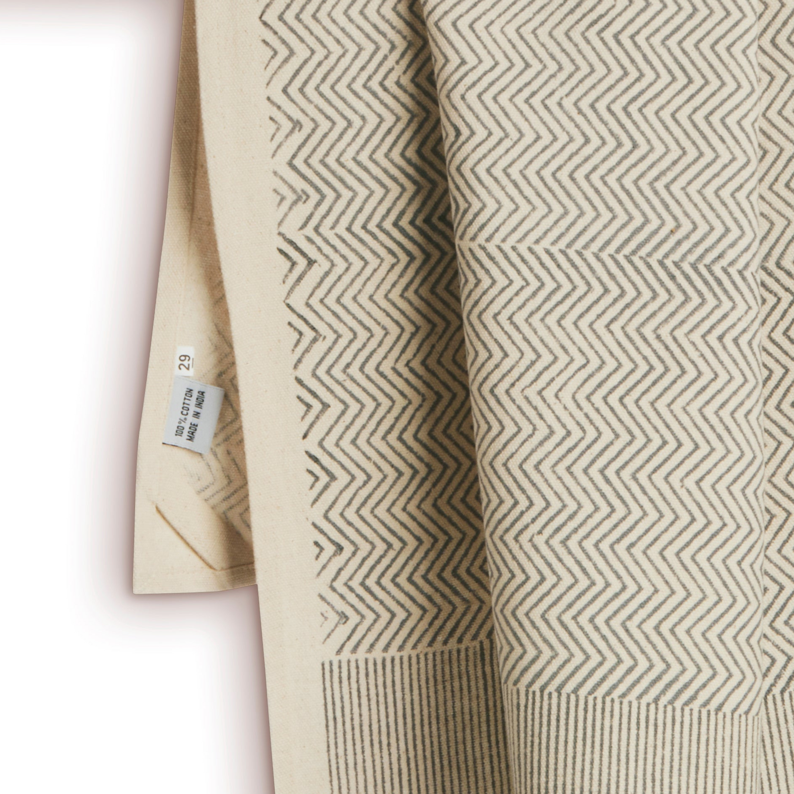 Cotton Kitchen Towel | Hand Block Printed | Make Waves  | Slate
