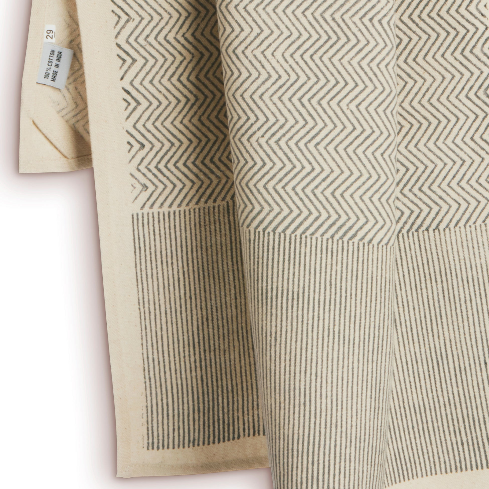 Cotton Kitchen Towel | Hand Block Printed | Make Waves  | Slate