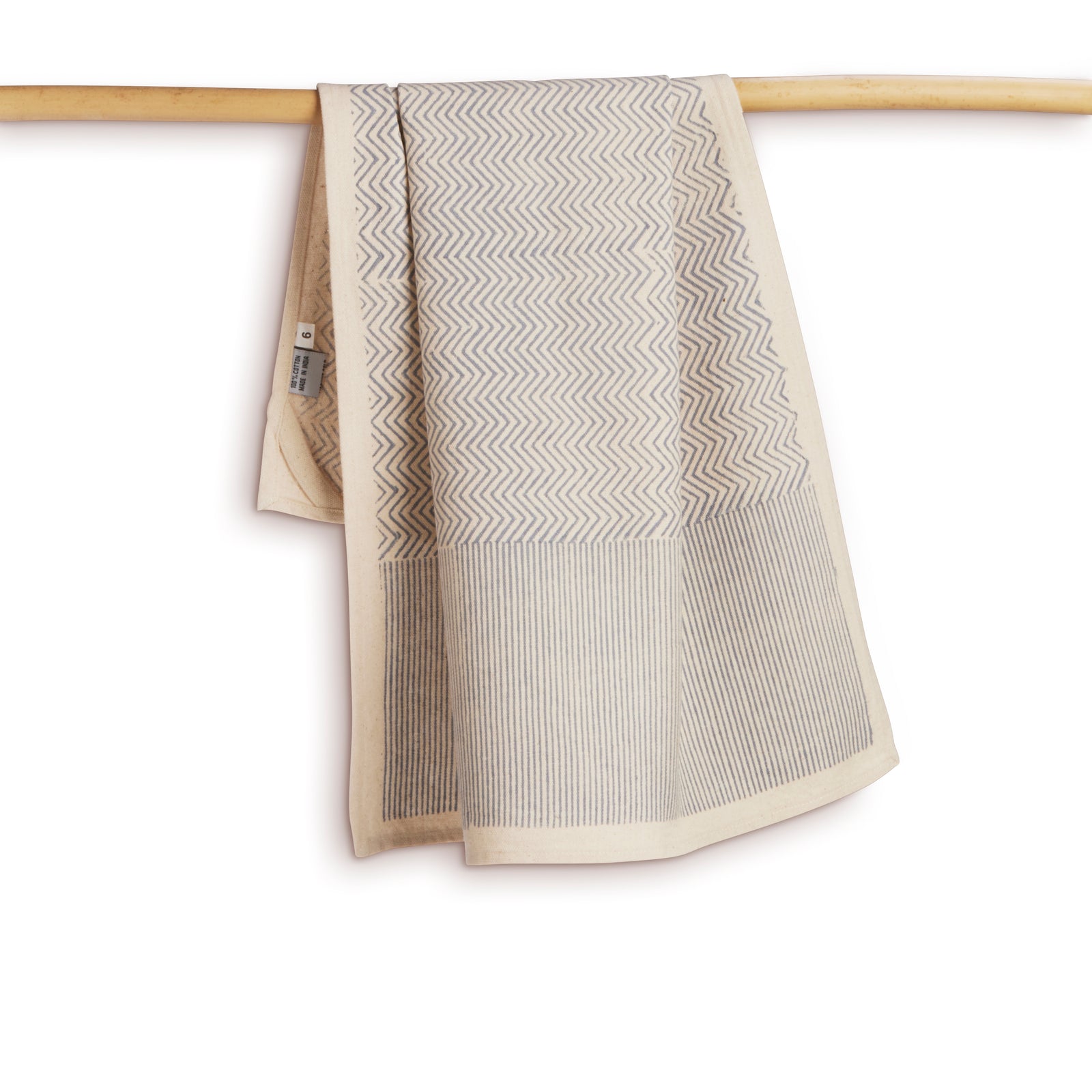 Cotton Kitchen Towel | Hand Block Printed | Make Waves  | Blue