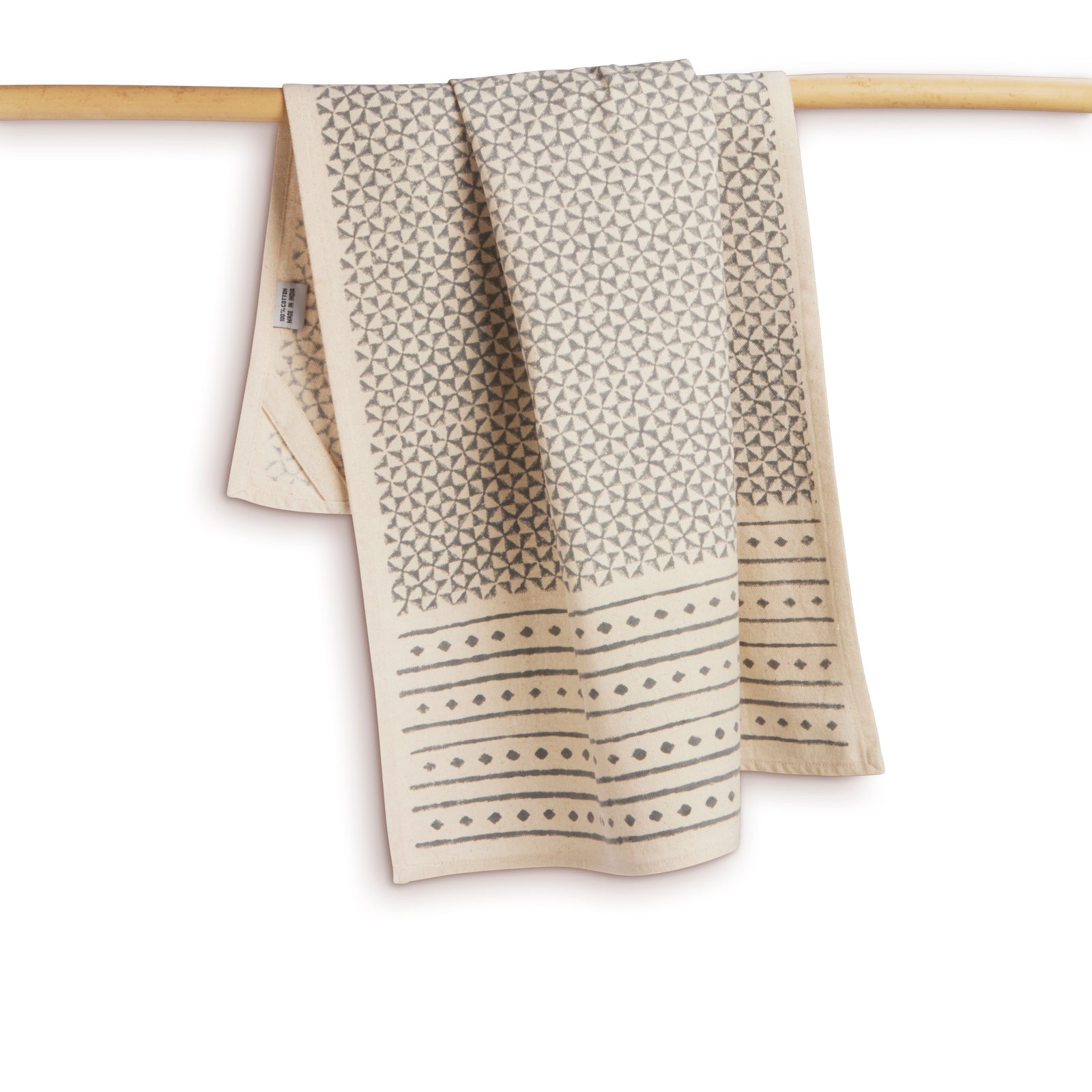 Cotton Kitchen Towel | Hand Block Printed | Feast  | Slate