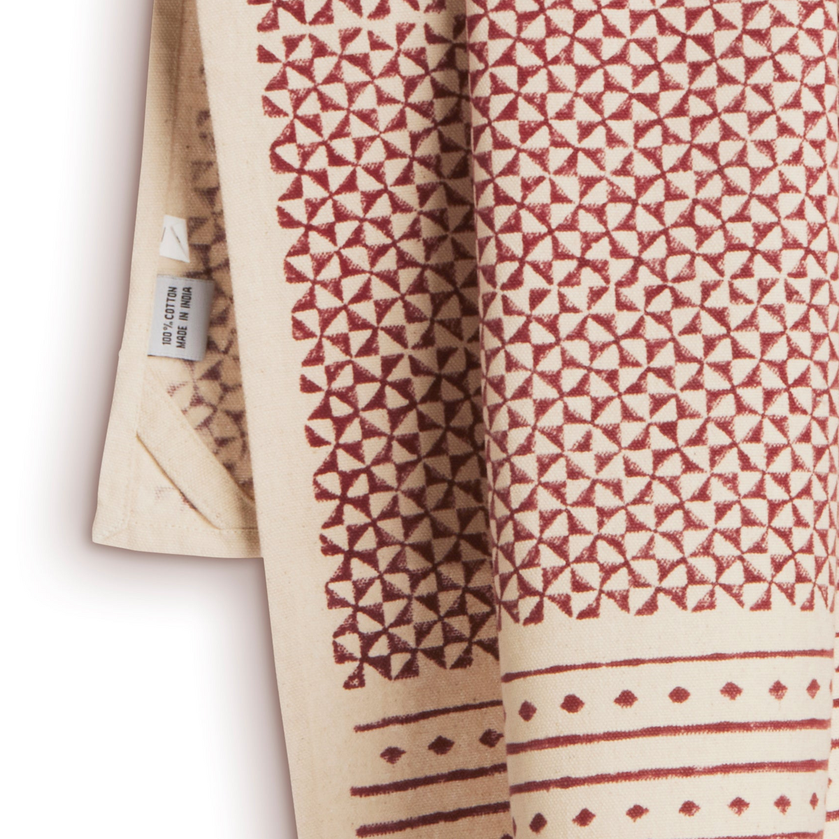 Cotton Kitchen Towel | Hand Block Printed | Feast  | Red