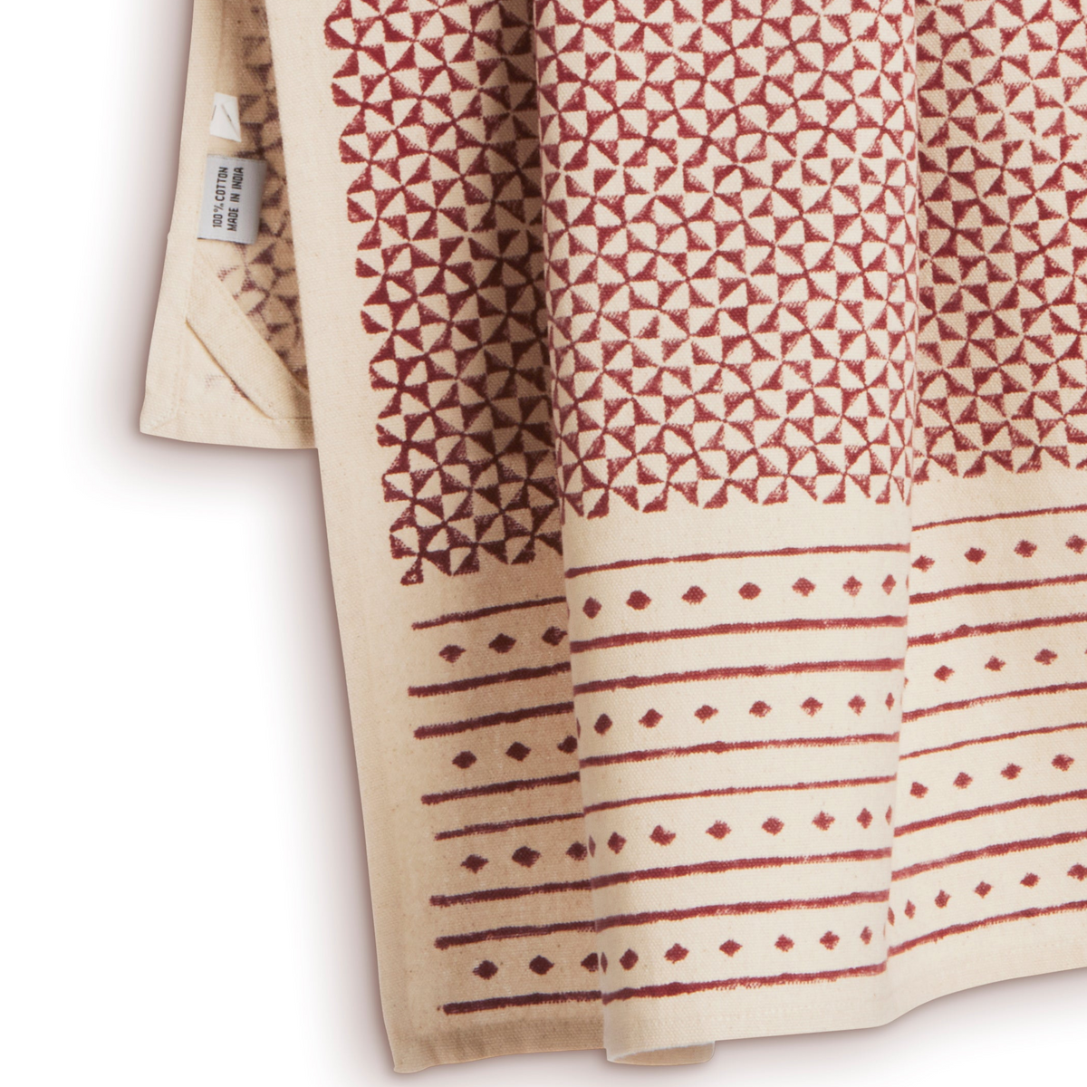 Cotton Kitchen Towel | Hand Block Printed | Feast  | Red