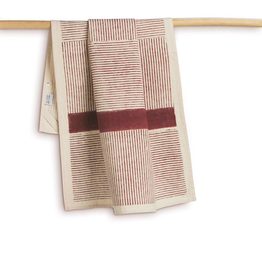 Sustainable Threads Handwoven Cotton Kitchen Towel Cranberry Red