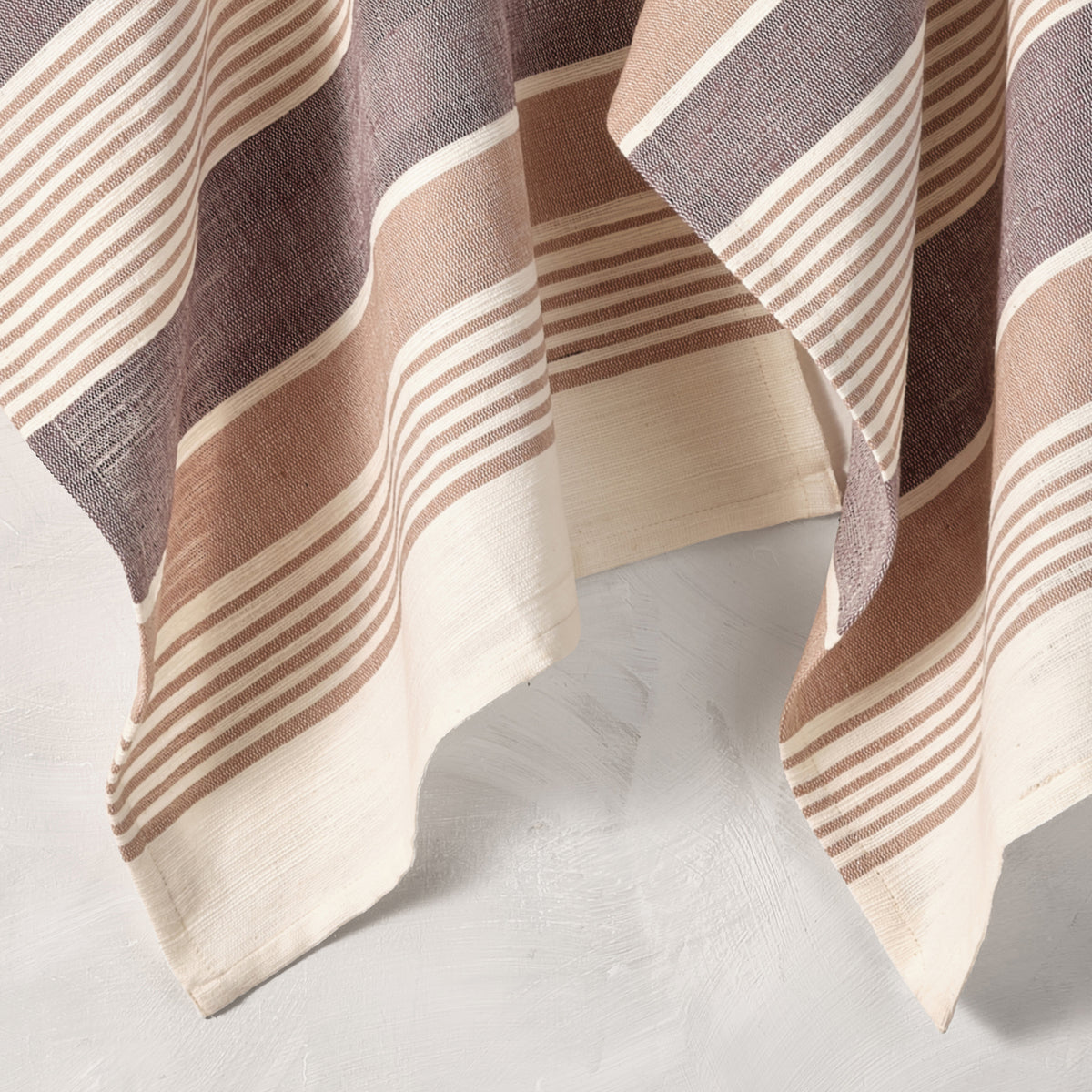 Cotton Kitchen Towel | Handspun & Handwoven | Studio Stripe | Pebble