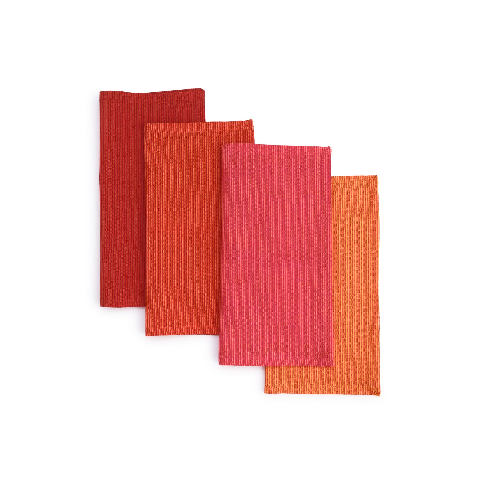 Handwoven Cotton Napkins, Set of 4 | 12" × 12"| Sunrise