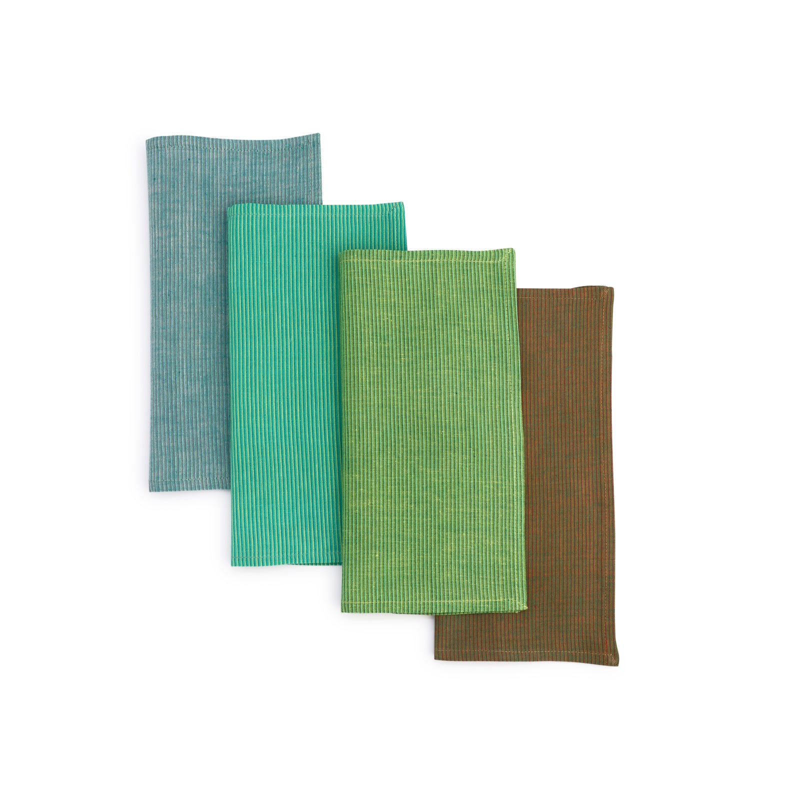 Handwoven Cotton Napkins, Set of 4 | 12" × 12"| Forest