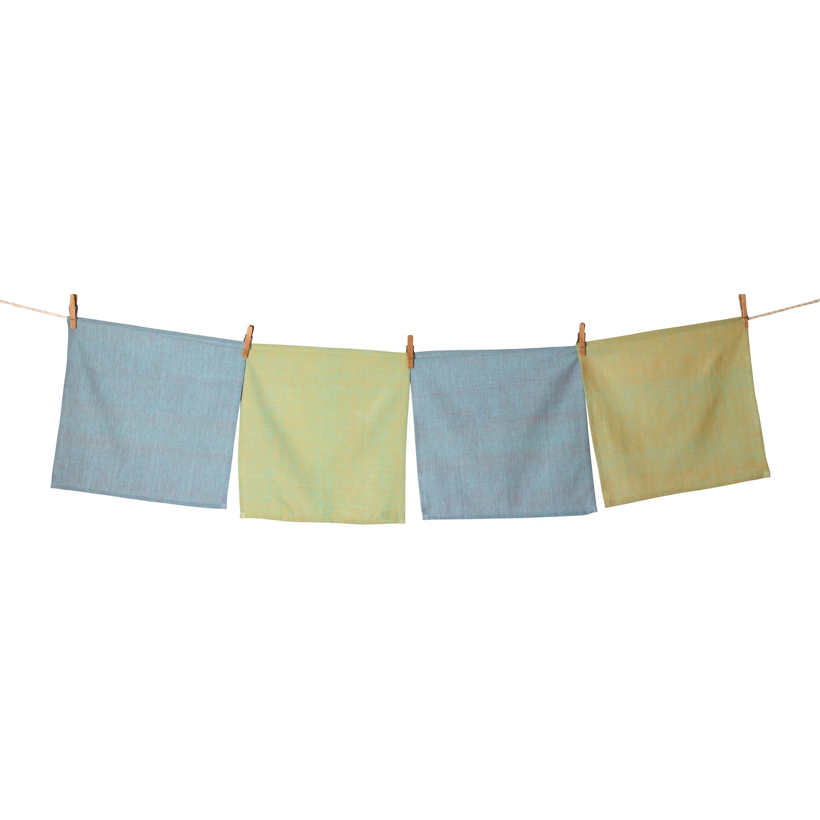 Handwoven Cotton Napkins, Set of 4 | 16" × 16" | Interplay | Patina