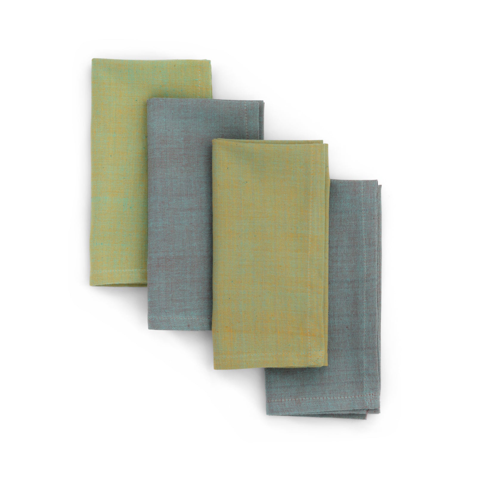 Handwoven Cotton Napkins, Set of 4 | 16" × 16" | Interplay | Patina