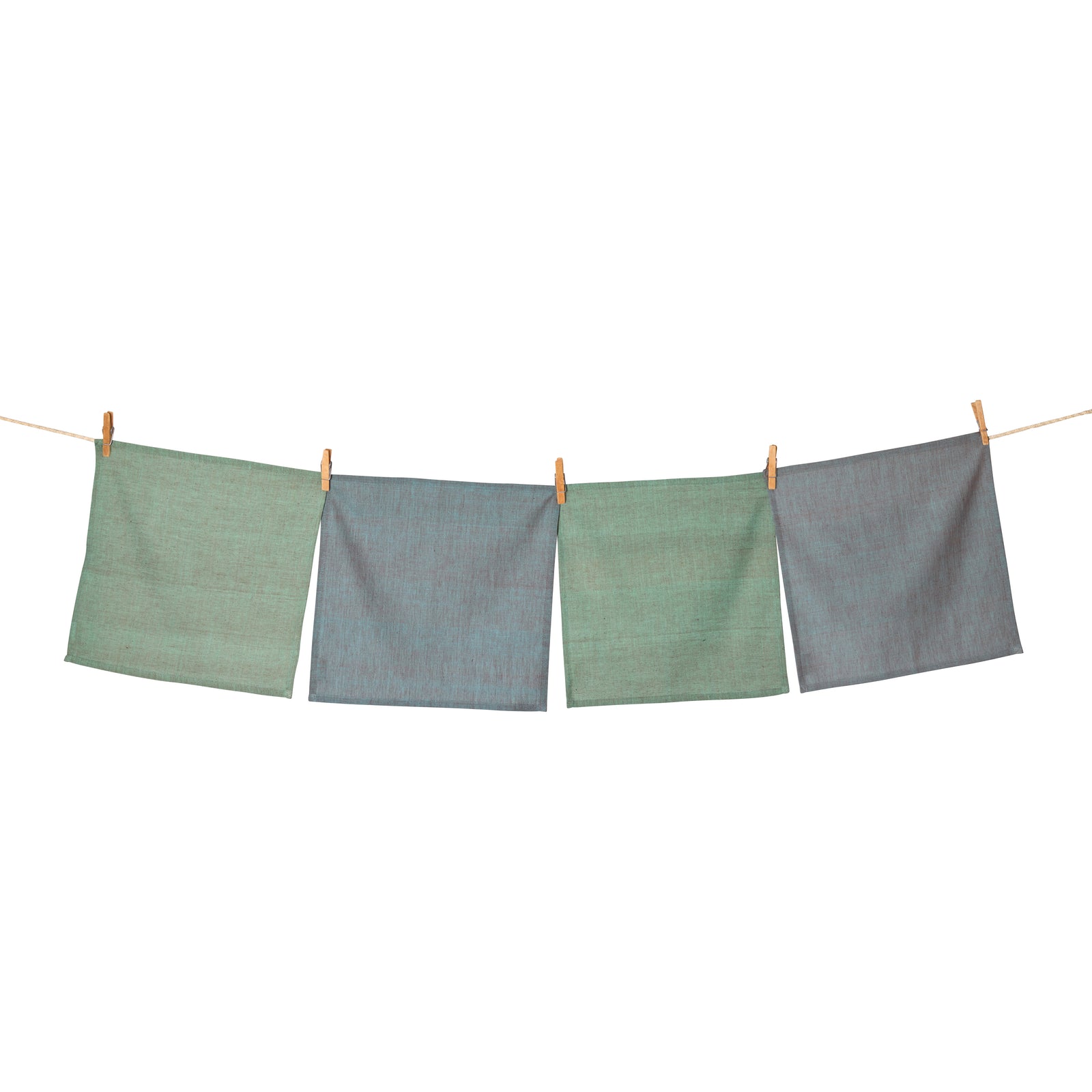 Handwoven Cotton Napkins, Set of 4 | 16" × 16" | Interplay | Metallic