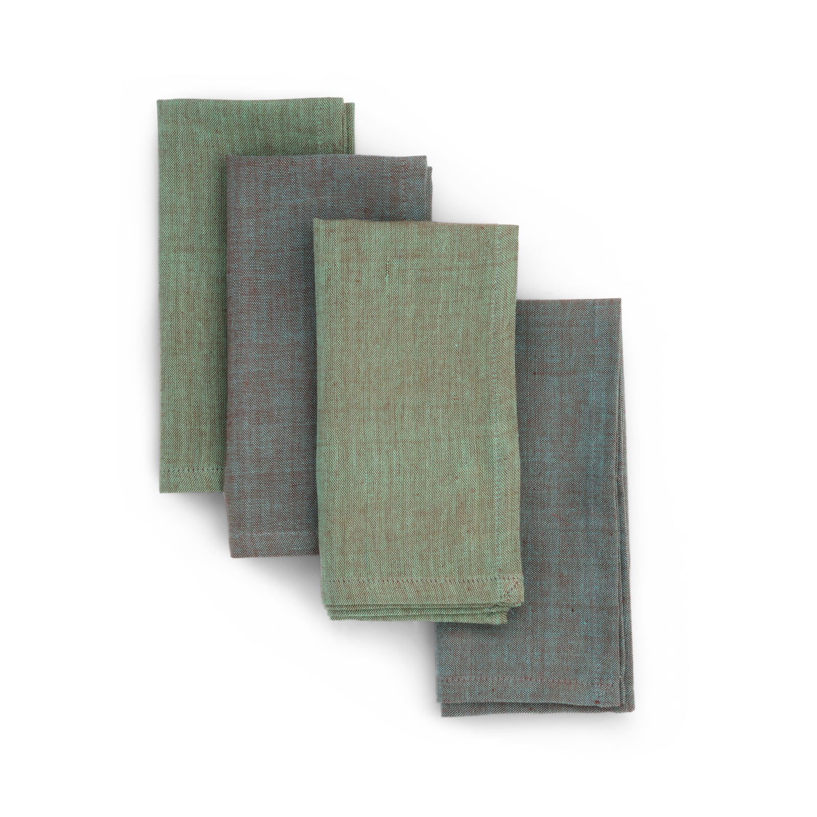 Handwoven Cotton Napkins, Set of 4 | 16" × 16" | Interplay | Metallic
