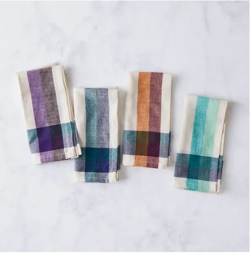 Handwoven Cotton Napkins, Set of 4 | 16" × 16" | Harmonic | Clove
