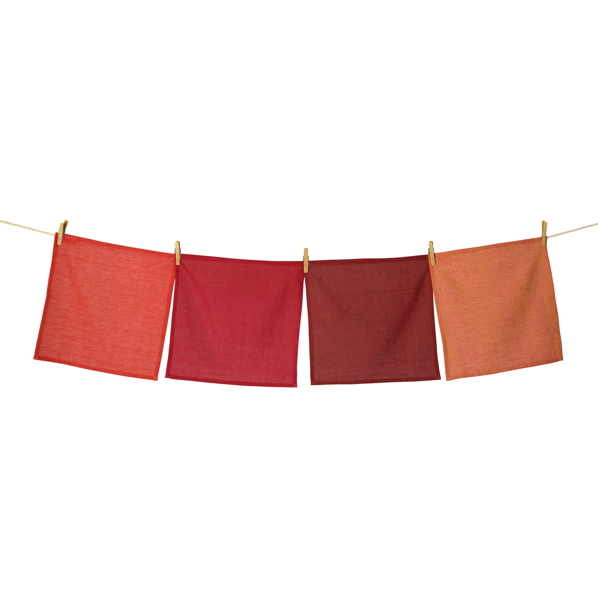 Handwoven Cotton Napkins, Set of 4 | 16" × 16" | Interplay | Auburn
