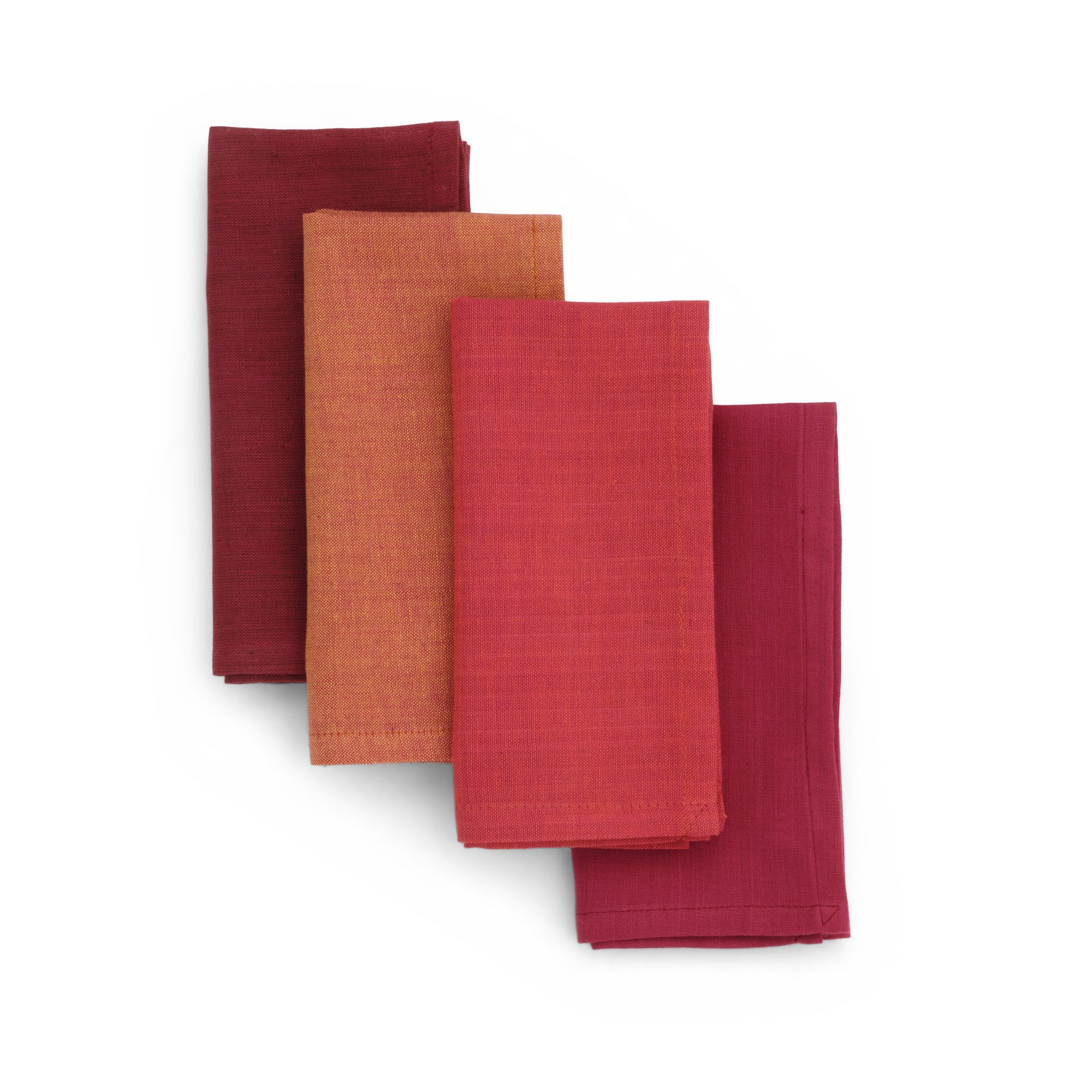 Handwoven Cotton Napkins, Set of 4 | 16" × 16" | Interplay | Auburn