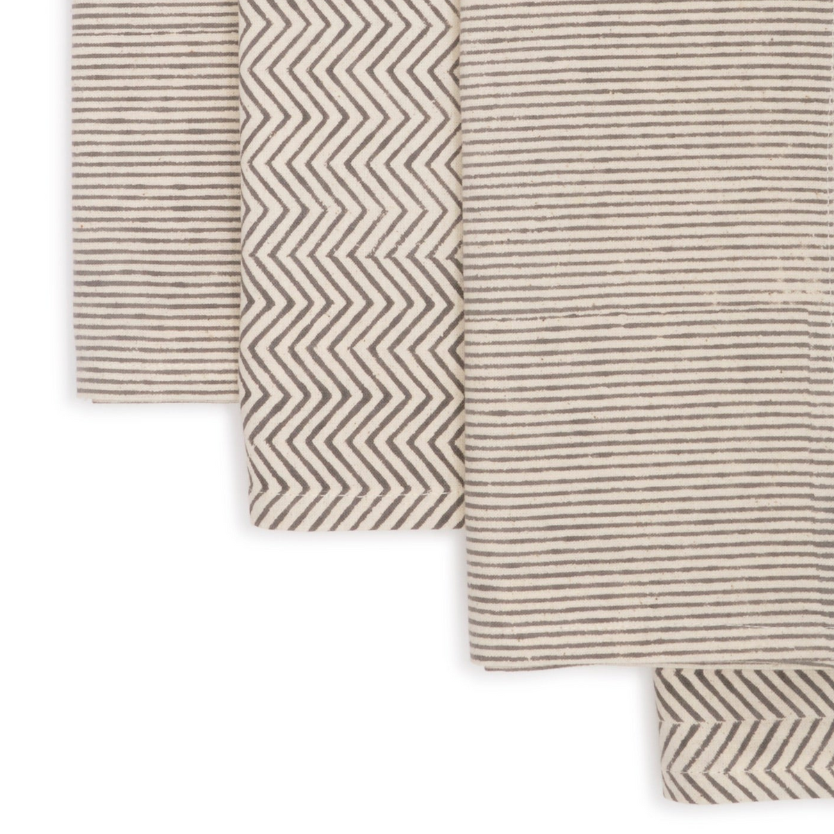 Hand Block Printed Cotton Napkins, Set of 4 | 18″×18″ | Axis | Aspen Slate