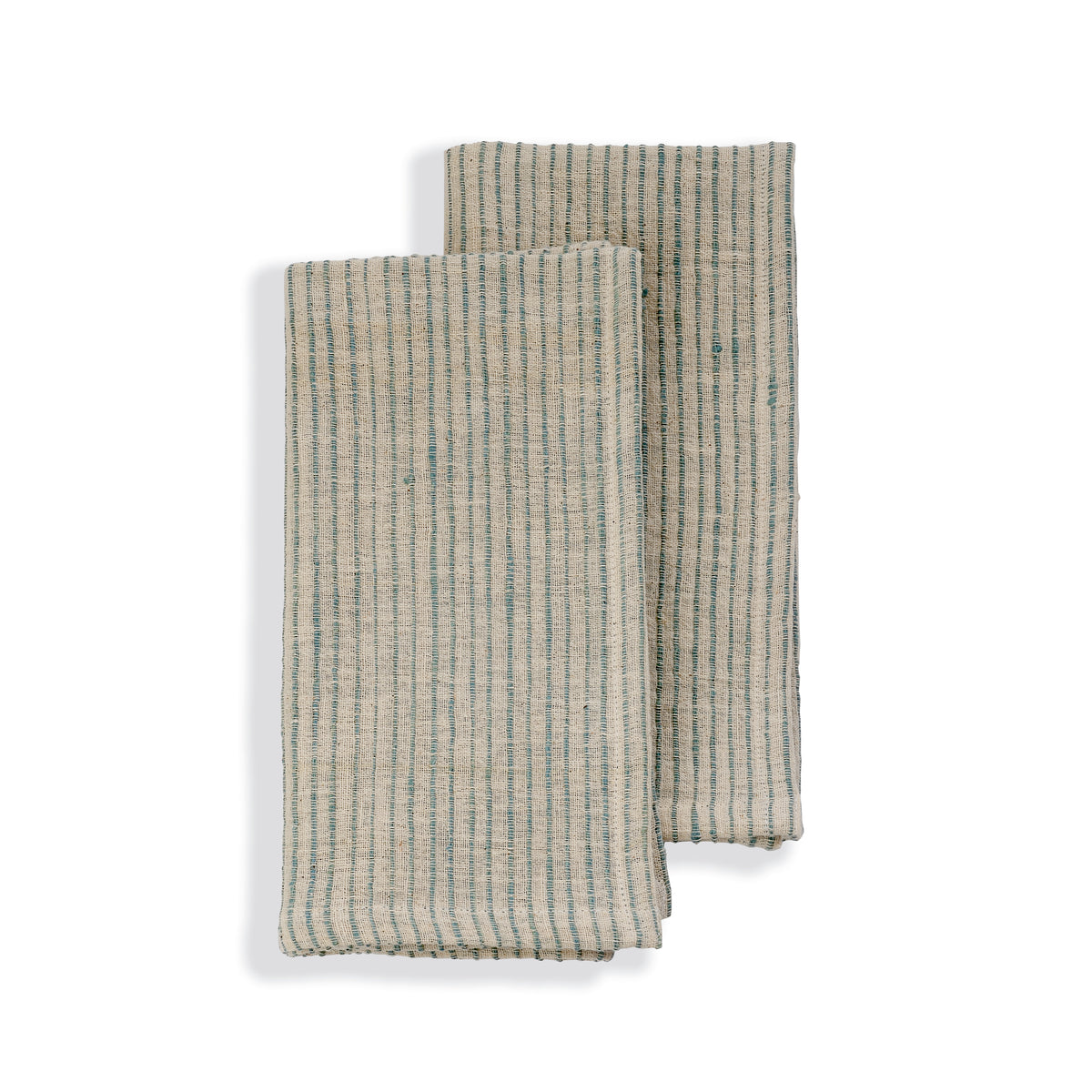 Handwoven Organic Cotton Napkins, Set of 2 | 20" × 20" | On Track Green