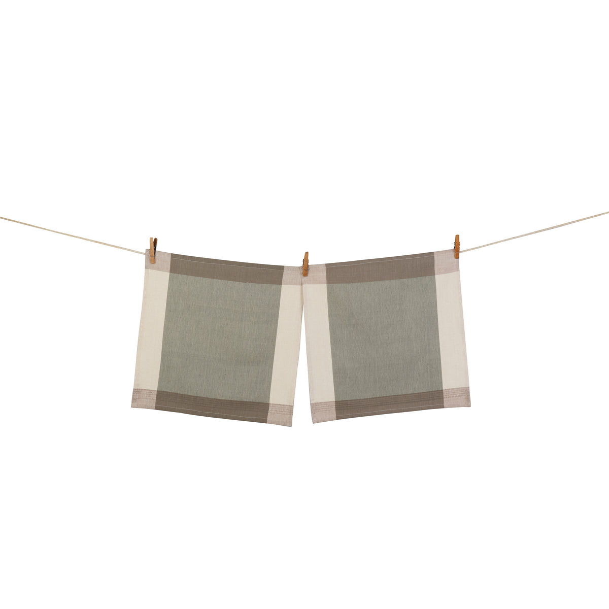Handwoven Cotton Napkins, Set of 2 | 20" × 20" | Moonstone