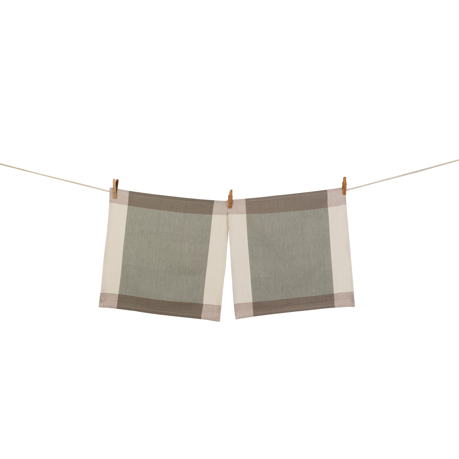 Handwoven Cotton Napkins, Set of 2 | 20" × 20" | Moonstone