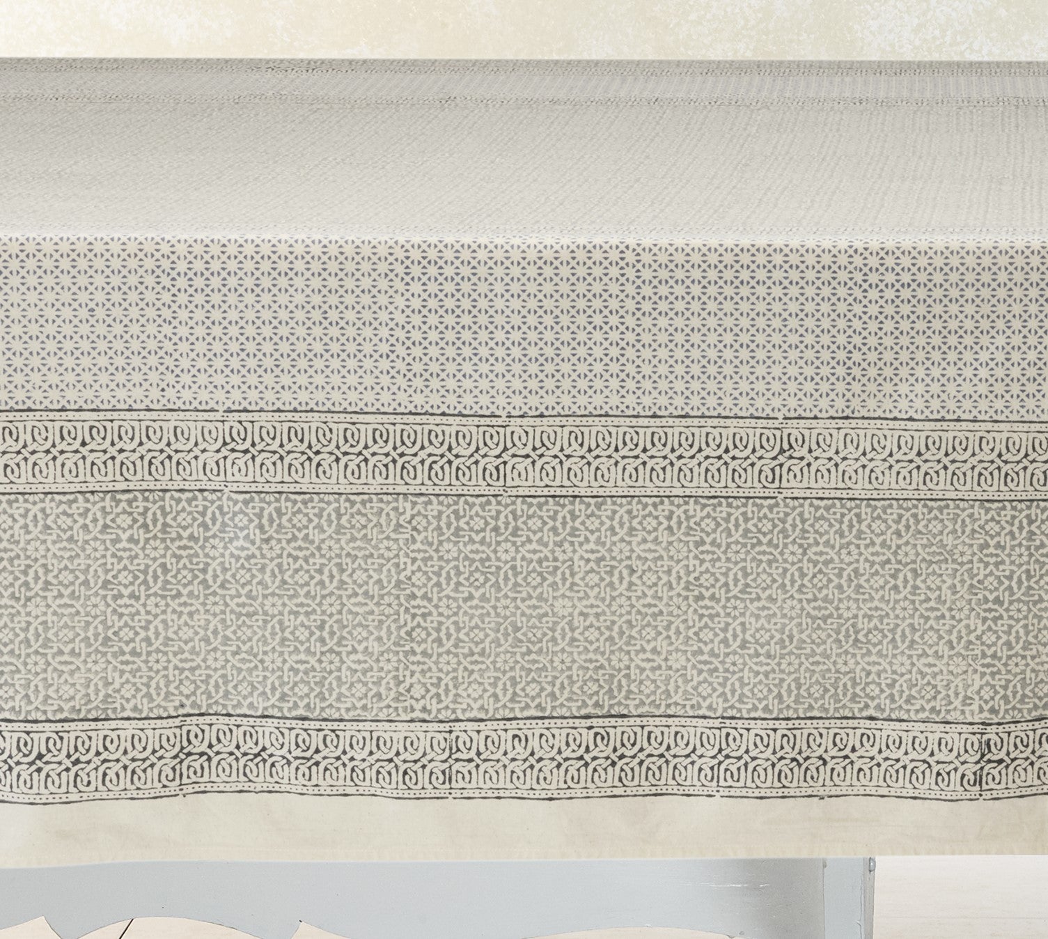 Hand Block Printed Kora Cotton Tablecloths | Stories in Print | Opal Garden