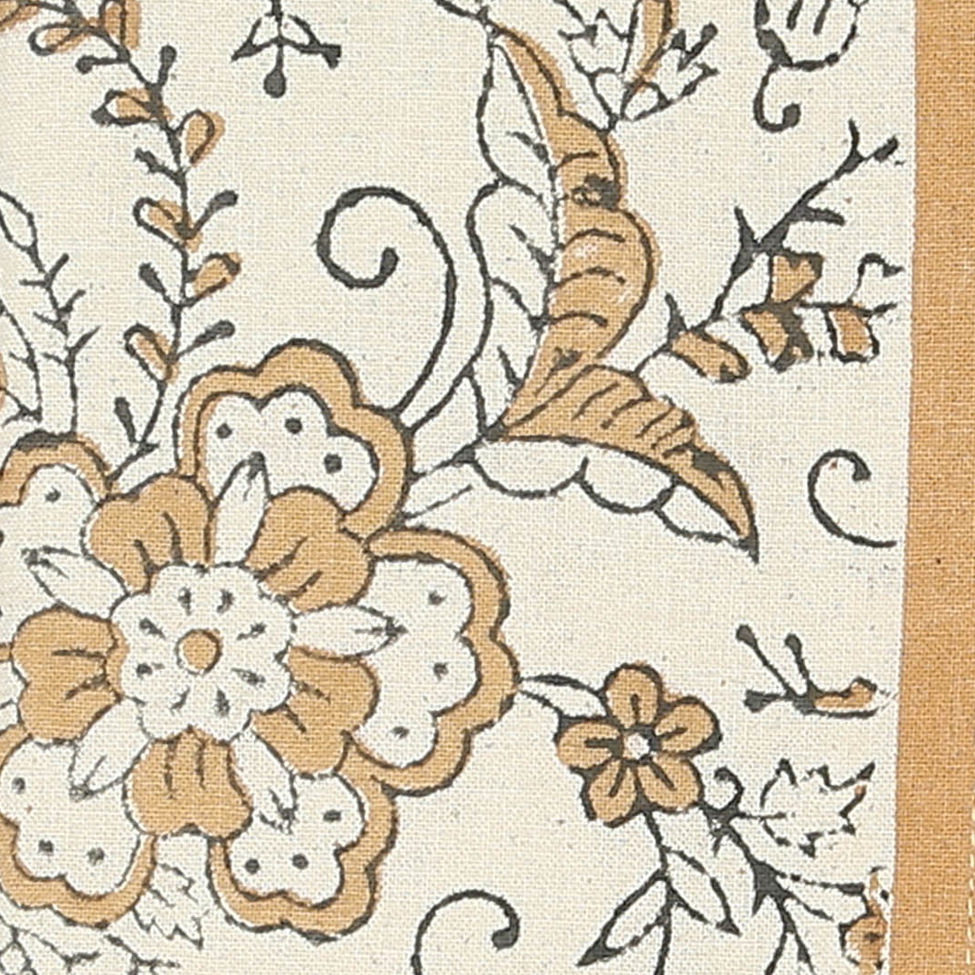 Hand Block Printed Cotton Napkins, Set of 4 | 18" × 18" | Ivy Sienna