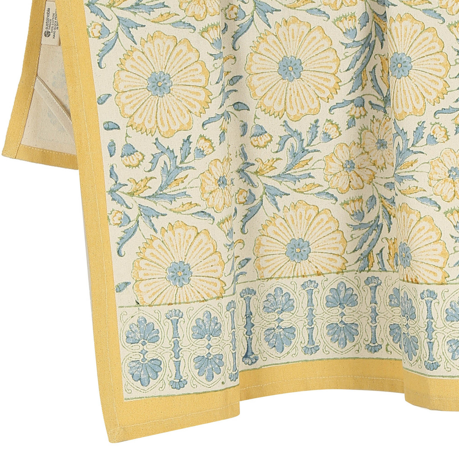 Cotton Kitchen Towel | Hand Block Printed | Bloom  | Wheat