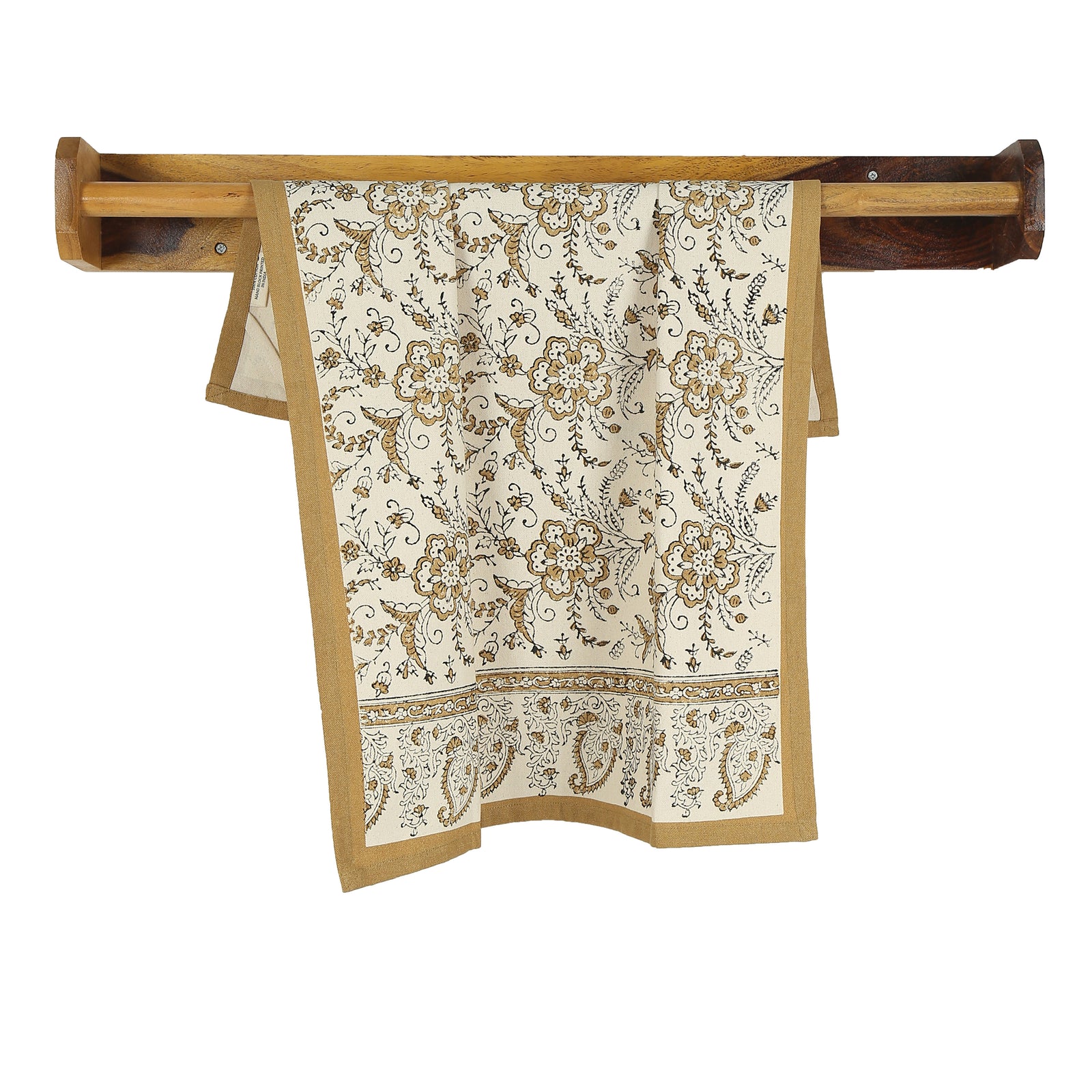 Cotton Kitchen Towel | Hand Block Printed | Ivy  | Sand